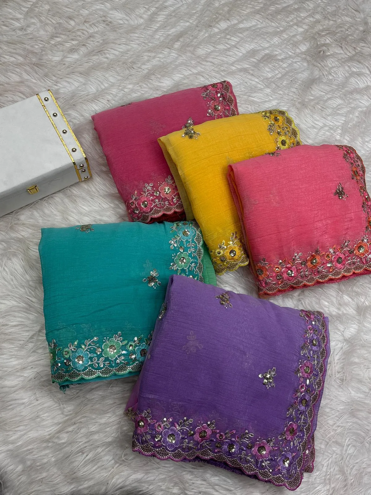 Buy Embroidered Velvet Premium Saree from SK COLLECTION - Reseller Bazzar